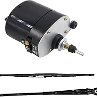 AFAIK Scheibenwischermotor 12V mit Arm und Blatt, 105° Wischerwinkel, Universal für Traktoren und Jeeps