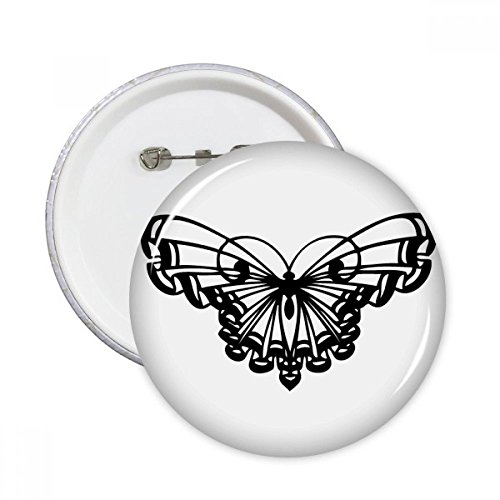Pins badge papillon ronde broche volantée décoration vêtements motif multicolore taille M, 5 broches