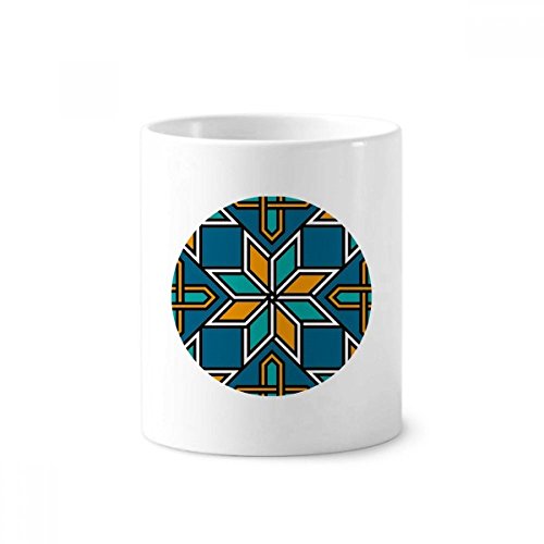 Porte-brosse à dents en céramique bleu et orange chic décor marocain
