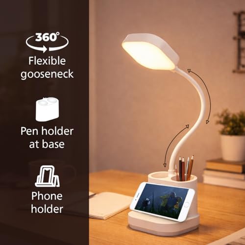 Image of Philips 5W CLARO White LED Desk Light | 3-in-1 Study & Table Lamp | EyeComfort Technology | Adjustable Design | Energy Efficient LED Desk Lamp for Study, Work & Reading | Pack of 1