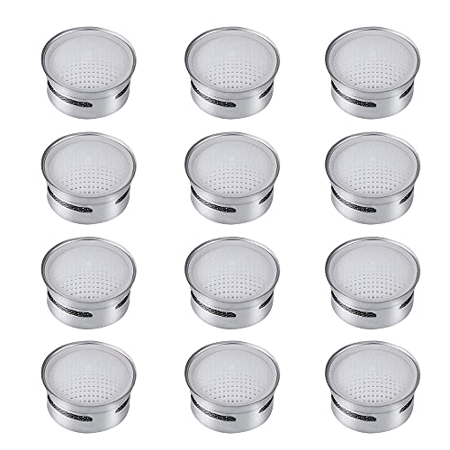JPGhaha Mousseurs Robinet en Acier Inoxydable M22 M24 Aérateur d'Eau du Robinet Filtre à Robinet d'Économie d'Eau Accessoires de Pièces de Rechange pour Tête de Robinet de Cuisine Salle de Bain 12Pcs Cover
