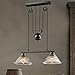 Produktbild LICIDI Oldtimer-Pulle-Kronleuchter, antike Riemenlift-Lampe/Industrielle Teleskop-Deckenleuchte/Zubehör Küche Insel Restaurant Loft-Korridor Glaslampenschirm (Größe: Verstellbar),doublehead
