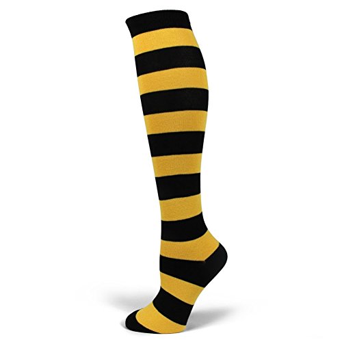 Image of PolyMedea Elite Quality Colorful Soft Cotton Women's Striped Knee High Socks