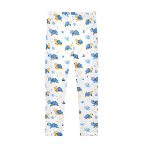 Girls Leggings Ocean Turtles Dots Soft Toddler Leggings for Girls Kids Pants Size 4T-10T