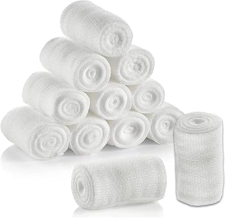 Rollo de gasa elástica para vendajes — 12 rollos individualmente envueltos — para curar todo tipo de heridas (3 pulgadas) miniatura 1