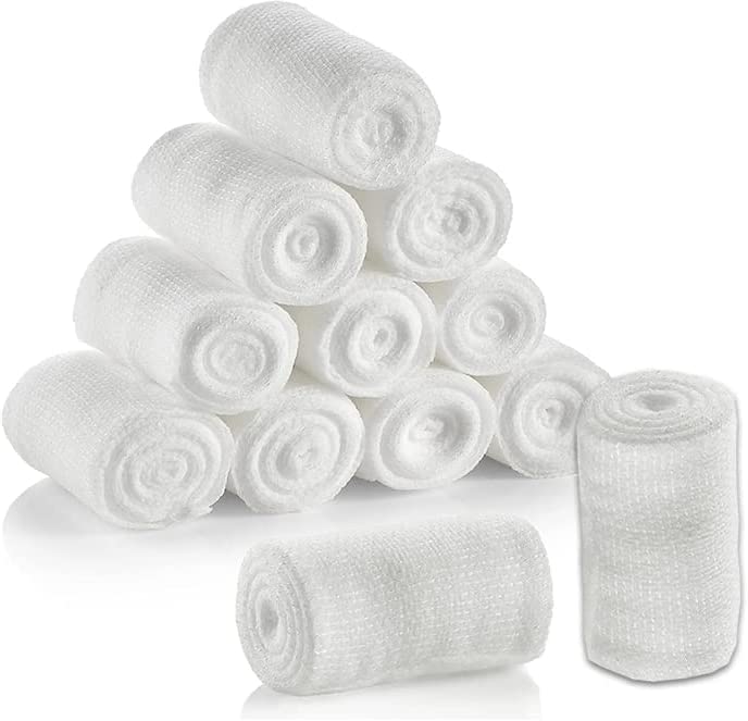 Gauze Rolls - Confirming Stretch Bandage Rolls 3"x 4.1 Yard per Roll - 12 Rolls Individually Wrapped - Bandage Wrapping for Dressing All Types of Wounds (3 Inch, 12 Count (Pack of 1))