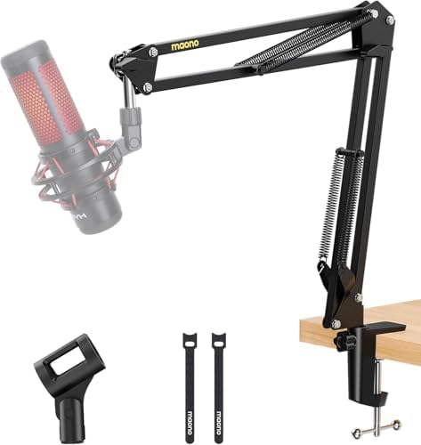 Maono AU-B01 Microphone Suspension Boom Scissor Arm Stand (Black)