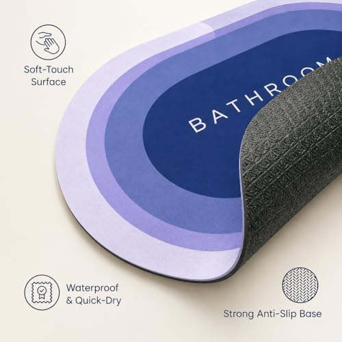 Image of AAZEEM Pack of 3 Quick Dry Water Absorbing Rectangular Silicon Floor Mat | Anti-Skid & Non-Slip Cushion Doormat for Home, Kitchen | 38 X 58 Cm |