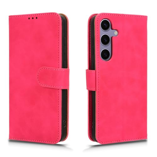 Samsung Galaxy S26 Plus �p�E�H���b�g�P�[�X �J�[�h�z���_�[�t�� �t���b�v�P�[�X PU ���U�[�d�b�E�H���b�g�P�[�X ���X�g�X�g���b�v�t�� �ϏՌ��ی�J�o�[(Rose red)