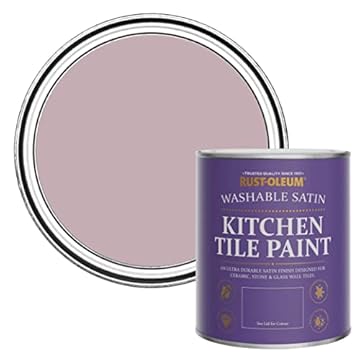 Rust-Oleum Pink water resistant Kitchen Tile Paint in Satin Finish - Little Light 750ml