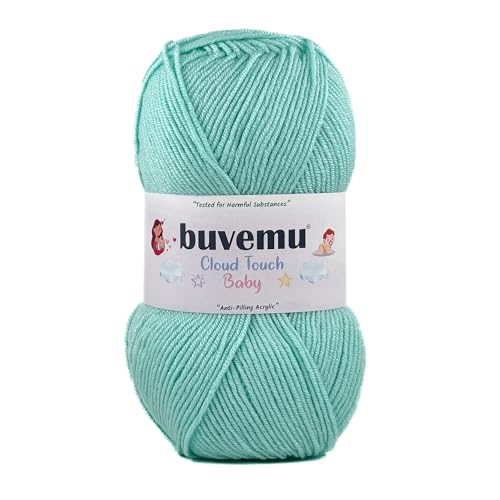 Image of Cloud Touch Baby - DK Weight Soft Anti-Pilling Yarn for Baby Clothes, Blankets & Amigurumi Crochet & Knitting, 90% Acrylic 10% Viscose derived from Bamboo, 3.53 Oz / 262 Yards (Aqua, 1 Pack)