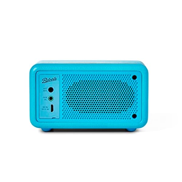 ROBERTS Radio Revival Petite - Radio portatile compatta con Dab /FM/Bluetooth, 20 ore di autonomia, ingresso ausiliario, radiatore passivo, turchese