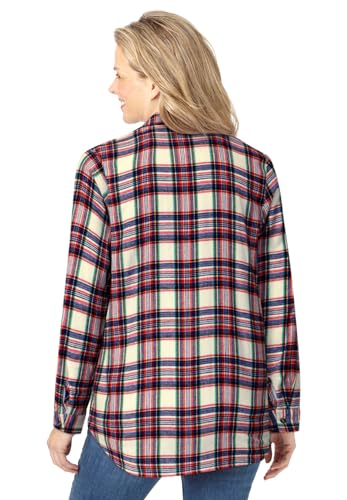 Woman Within Plus Size Classic Flannel Shirt2