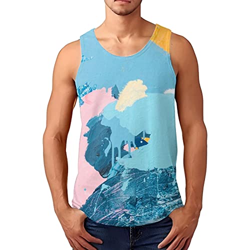 MNSWR Vests Men's Sports Sleeveless Shirt Fleece Vest Polo Shirts for Sweatshirts for Sweatshirt Men's Sweatshirt Pullover, blue, XL