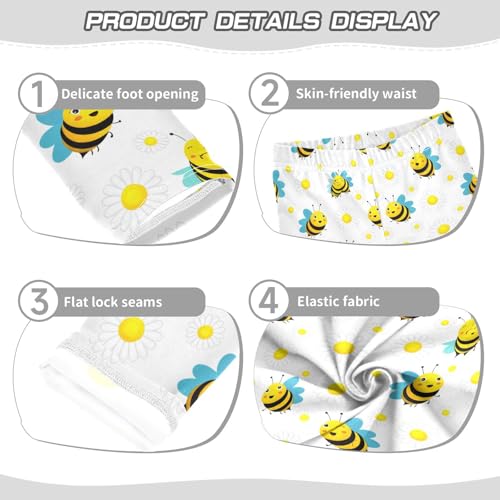 Girls Leggings Size 4T Bee Floral Breathable Stretchy Tights Girl Yoga Pants for Gymnastics Dance3