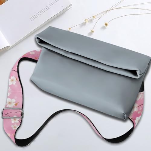 Image of GLENLCWE Pink Cherry Blossom Purse Straps Replacement Crossbody Bag Strap for Purses, Wide Shoulder Straps for Women Handbags Adjustable Strap