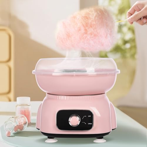 TONFEION Zuckerwattemaschine für zuhause, Astronauten-Design, 500W Cotton Candy Machine, Leise (45dB), Lebendsmittelgeeignet Eltern-Kind-Aktivität (Rosa, 22x23cm) – Bild 4