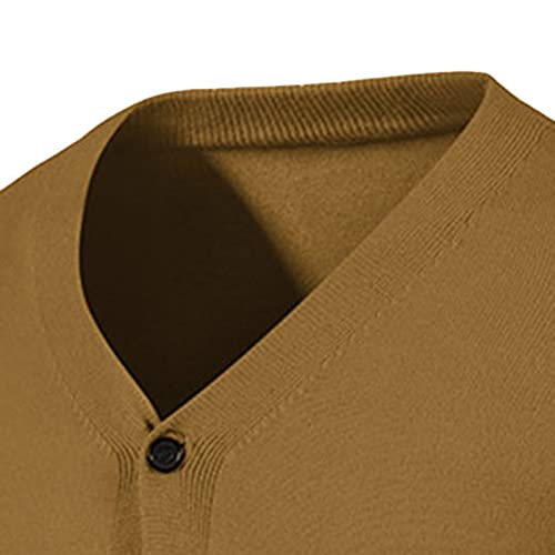 JEsilunmaMY Mens Solid Color Button Down Cardigans Casual V Neck Knit Sweaters with Pocket Lightweight Cardigan Knitwear2