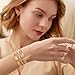 NICEIGHT 18K Gold-Plated Cuff Bracelet for Women Irregular Adjustable Open Bangle Cuff Bracelets Chunky Wide Multi-layer Hammered Cuff Bracelet S5