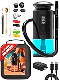 M. ROSENFELD Electric Portable Hookah for Car, Hiking Trips, Camping & BBQ - Cup-Holder Fit Electronic Shisha Set, No Charcoal Heating, Digital Display, Silicone Hose, Mini Bowl Pods & Travel Hookah Case