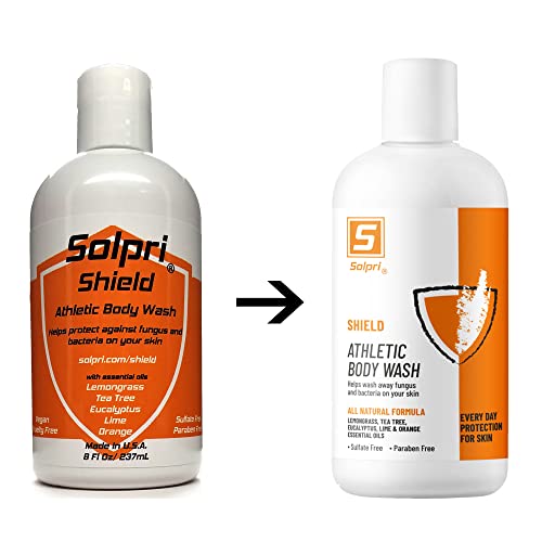 Solpri Shield Athlete's Body Wash Sulfate Free With Lemongrass, Tea Tree, Eucalyptus Oils 8 Fl Oz #TOP5