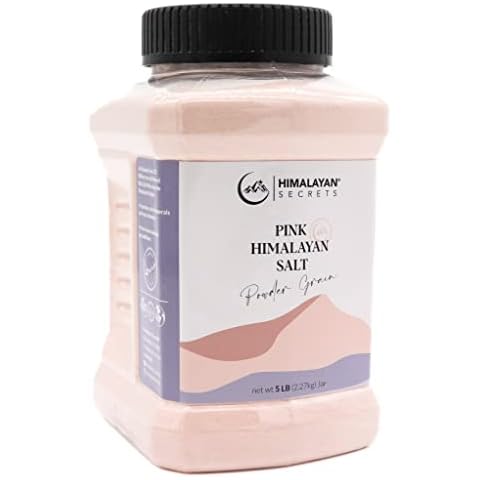 Himalayan Secrets Gourmet Pink Himalayan Salt - Bulk 5LB Jar - 100% Natural Healthy Salt Packed with Minerals - Kosher Certified (5 LB Powder Jar) Cover