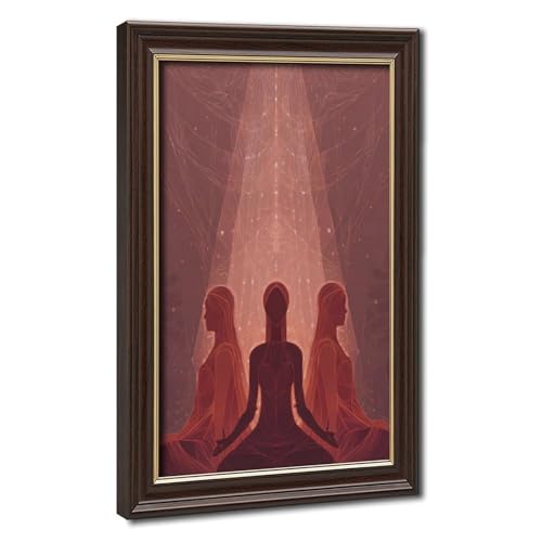 Poster spirituel féminin sacrée sur toile 40x61 cm pour salon
