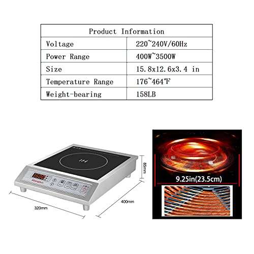 Commercial Induction Cooktop Lower Power Even Heating Hot Plate 3500W /220V Single-Phase Abangdun #TOP3