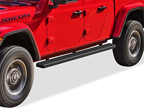 APS iBoard Running Boards 5-inch Matte Black Compatible with Jeep Gladiator 2020-2023 Crew Cab (Nerf Bars Side Steps Side Bars)