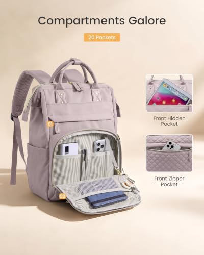 Image of LOVEVOOK Laptop Backpack Women Quilted Teacher Nurse Work Backpack Purse