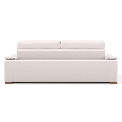 Sofá 3 Lugares Retrátil e Reclinável Leonard Linho Cru