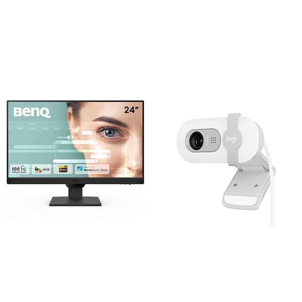 BenQ GW2490 24" (60.96 cm) 1920x1080p FHD IPS Monitor| 100Hz|99% sRGB|Eye-careU|Dual HDMI|Display Port|Bezel-Less|Eyesafe|VESA MediaSync|B.I. + Logitech Brio 100 Full HD 1080P Webcam-image-33