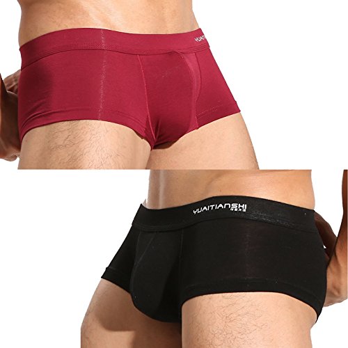 2-Pack Pure Color Men's Soft Underwear Modal Comfortable Boxer Briefs