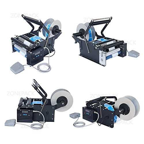 Zonepack Zs-Tb16P Semi Automatic Electric Round Glass Plastic Bottle Labeling Machine Sticker Label Applicator #TOP3