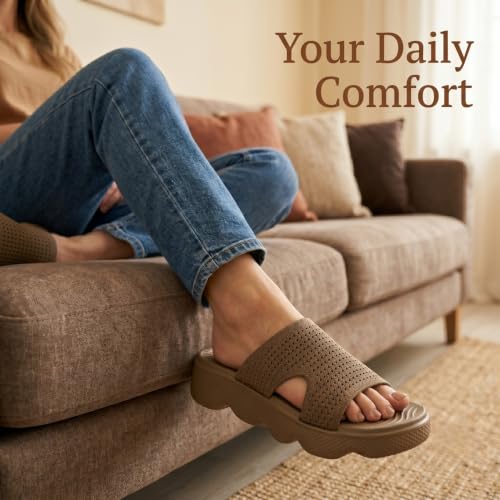 Image of RUASA Women's Open Toe Slide Sandal with H-Strap, Lightweight, Comfortable Footbed for Daily Use