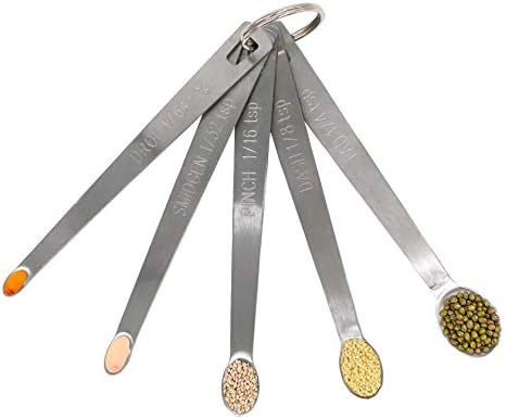 Measuring Spoons Set, Heavy Duty Stainless Steel Measuring Spoons, Mini Measuring Spoon for Cooking Baking, Tablespoon Teaspoon for Dry or Liquid Ingredients, Fits in Spice Jar,set of 5