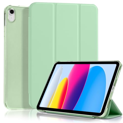 4UBonLife Custodia Per iPad 11ª Generazione A16 11 Pollici 2025, iPad 10ª Generazione10,9 Pollici 2022, Cover Protettiva Sottile e Leggera con Retro Rigido Traslucido Guscio Cover, Verde Menta
