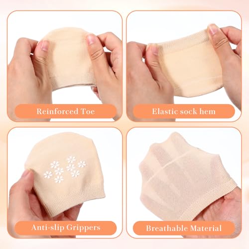 9 Pairs Toes Sock for Backless Mules, Half Socks Toe Topper Covers Non-slip Mule Socks No Show Toe Toppers Liner for Women3