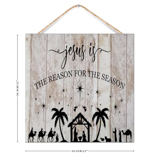 Cadeau chrétien idéal avec ce panneau décoratif Jésus en bois rétro - 3