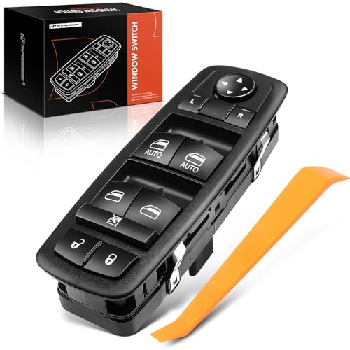 A-Premium Front Driver Side Master Power Window Switch with 2 AUTO - Compatible with Jeep Cherokee 2014 Sport Utility - 3+9 Pins - without Power Folding Mirrors - Replace# 68141894AA