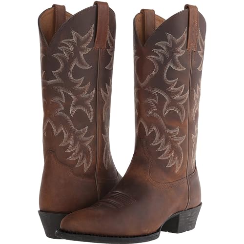 Cowboy Boots for Men Western Boots Durable Fashionable Retro Classic Embroidered Mid-Calf Snip Toe Boots2
