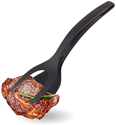 Spatola Gira Uova 2 In 1 - 2 Pezzi In Nylon Con Manico Ergonomico - Spatola Ribaltabile Per Pizza, Pancake, Bistecche - Utensili Da Cucina Multiuso Nero E Rosso
