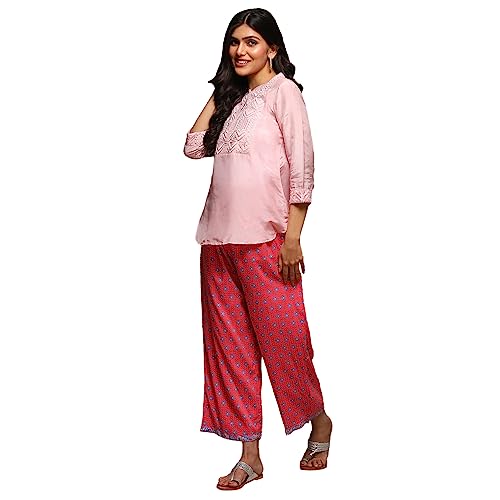 Image of BIBA Women Mid Rise Rayon Straight Palazzo