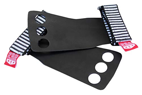 Luvas Crossfit Grip Pull Up Couro 3 Furos (PRETO, M)