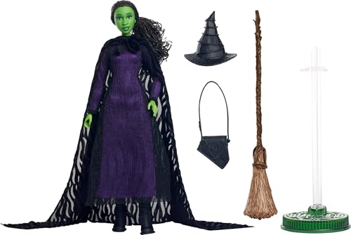 mattel universal wicked deluxe elphaba fashion doll amp accessories movie-inspired look with braided hair amp posability