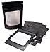 PROGRESS » Stand up bottom - 110 Pieces - Smell Proof - Black Mylar Resealable Foil Bags With Window - Airtight Ziplock Top - Heat Sealable - Food Safe - Matte Black - 4x6