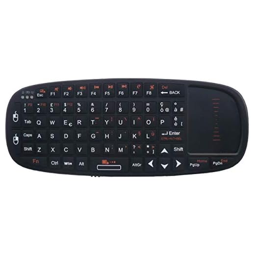 Rii Mini Wireless Keyboard i10 - Mini tastiera wireless con mouse touchpad, Nero