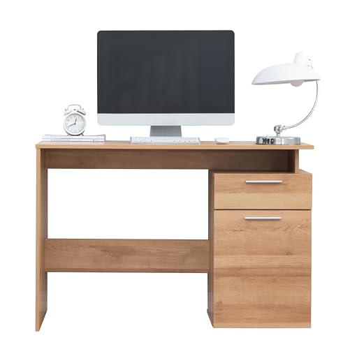ACAZA - Schreibtisch - Computertisch - Bürotisch - Desk - 110x75x53 cm - Helle Eiche