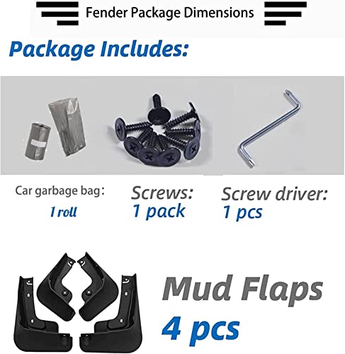 Image of Car Mudguard Mud Flaps for Hiace 2012-2023 Molded Custom Front and Rear Mudflaps Splash Guards Fender Flares Kit 4-PC,Send 1 roll Car Garbage Bag,2019~2023