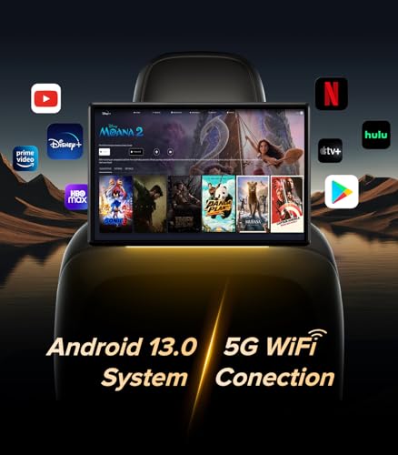 Image of 16 inch Android 13 Car Headrest Monitor Screen Car TV Entertainment System for Cars Backseat,Support Phone Wireless Mirroring Sync Screen WiFi HDMI Bluetooth USB SD Video Player 4G+64G (16 inch 4+64 1pcs)